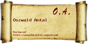 Oszwald Antal névjegykártya